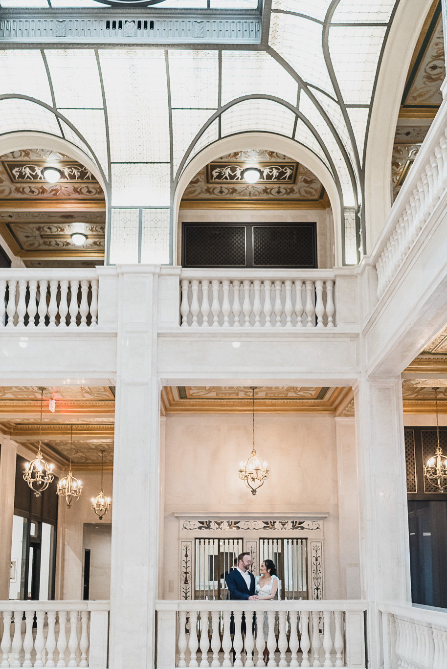 Book Tower engagement photos in Detroit by top-rated Detroit Wedding Photographers Kari Dawson + Co
