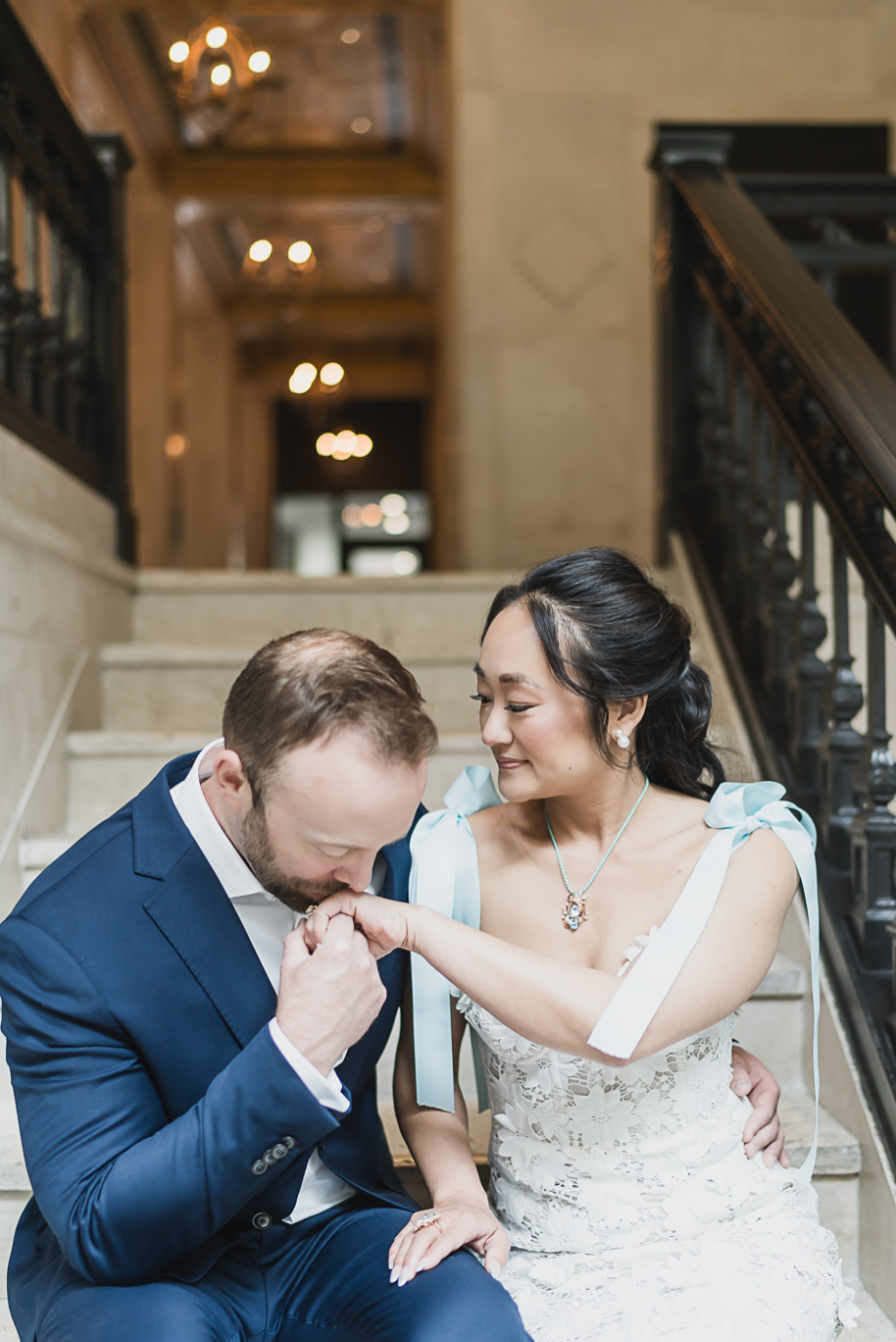 Book Tower engagement photos in Detroit by top-rated Detroit Wedding Photographers Kari Dawson + Co

