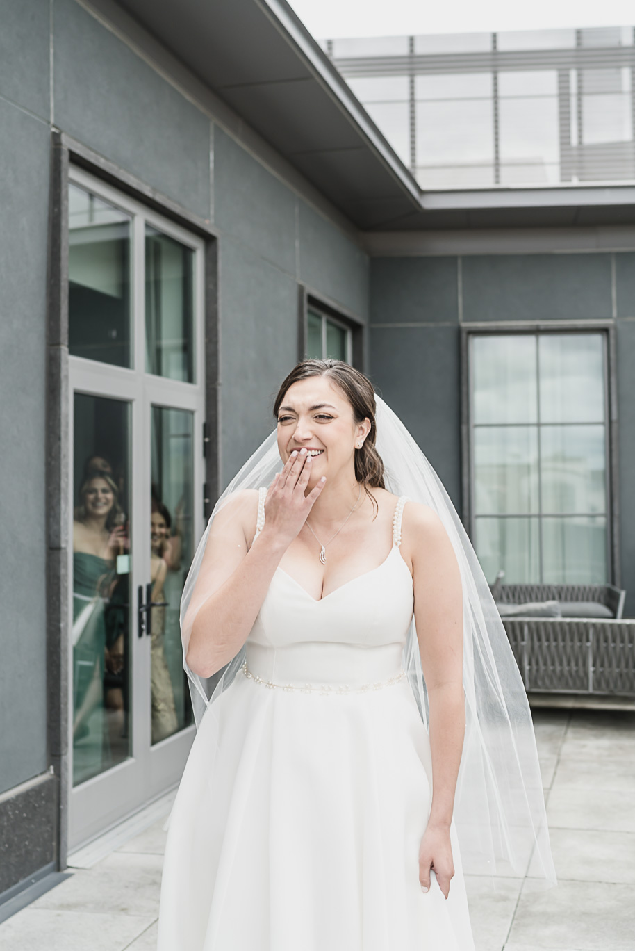 A summer black tie lush Planterra Conservatory Wedding same sex in West Bloomfield Michigan by Kari Dawson.