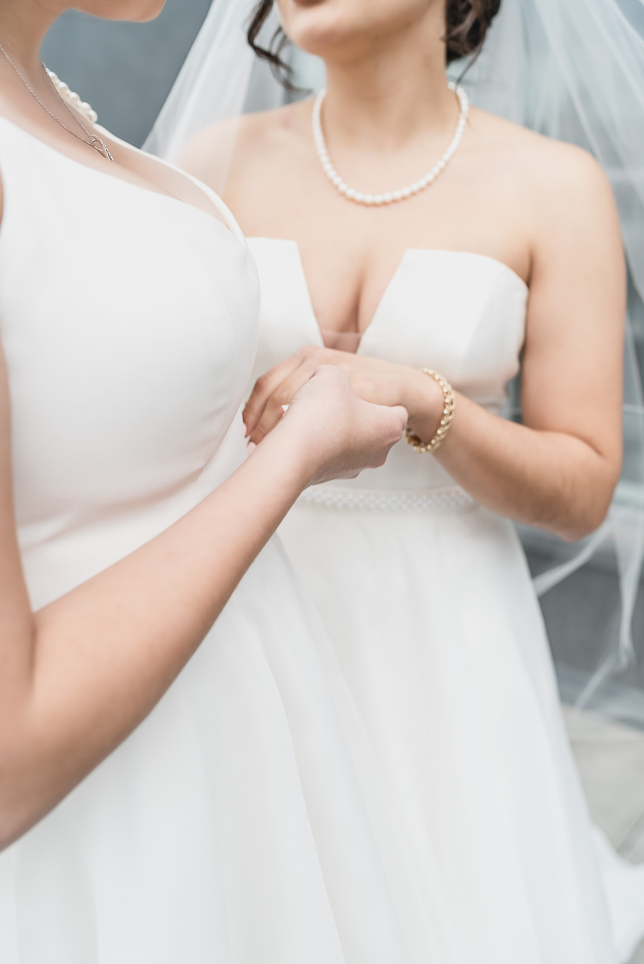 A summer black tie lush Planterra Conservatory Wedding same sex in West Bloomfield Michigan by Kari Dawson.