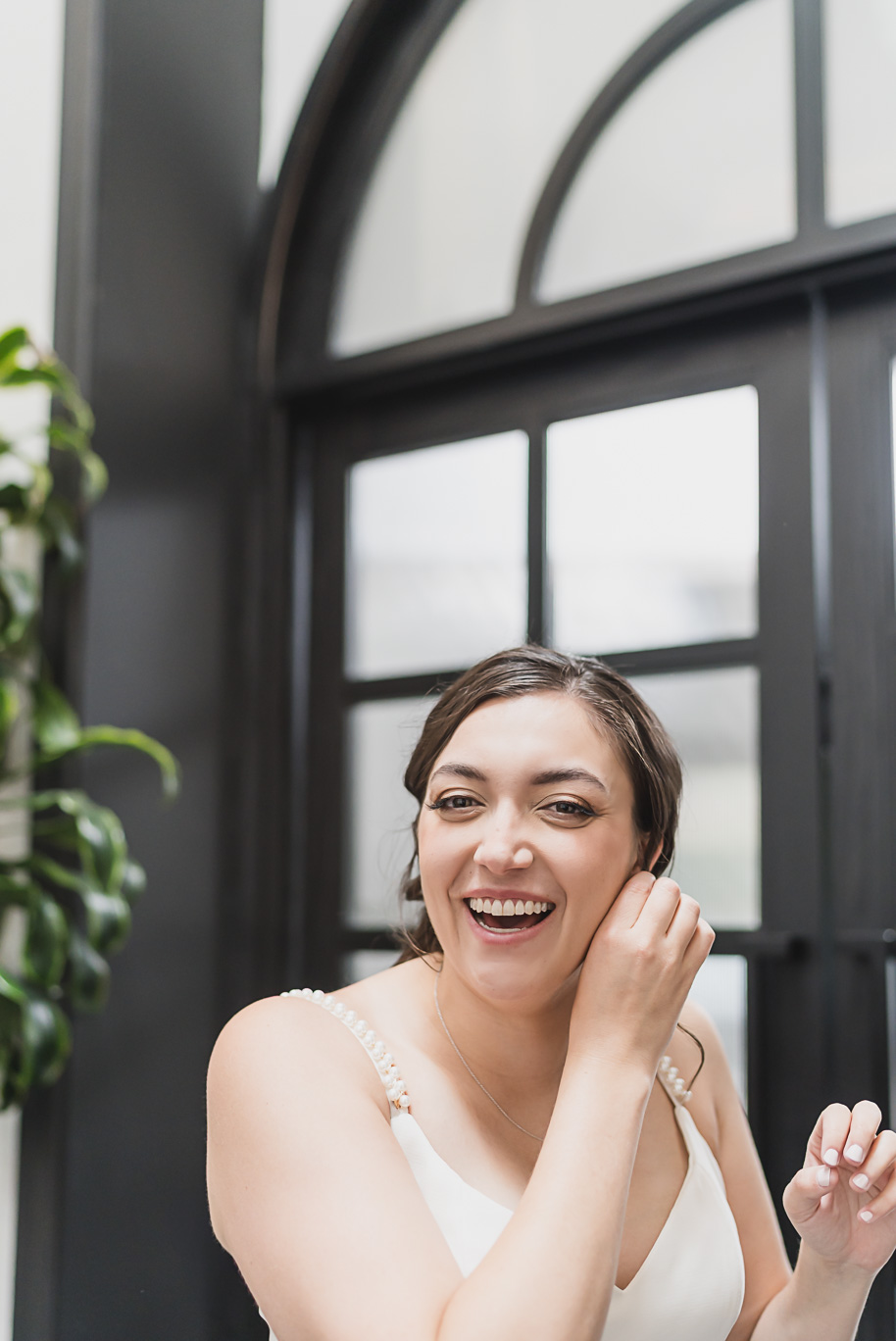 A summer black tie lush Planterra Conservatory Wedding same sex in West Bloomfield Michigan by Kari Dawson.