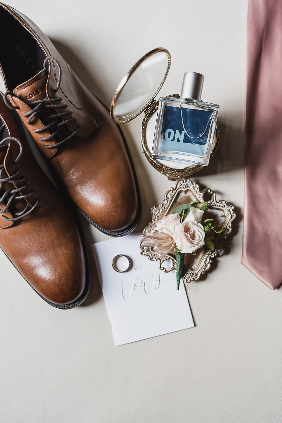 Dusty rose and navy wedding at Tobacco Ranch with sunset portraits and emotional ceremony
