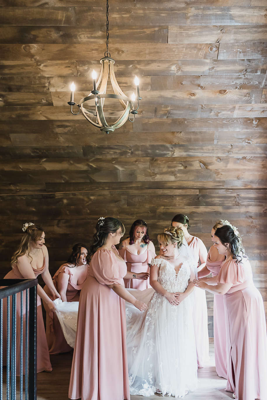 Dusty rose and navy wedding at Tobacco Ranch with sunset portraits and emotional ceremony