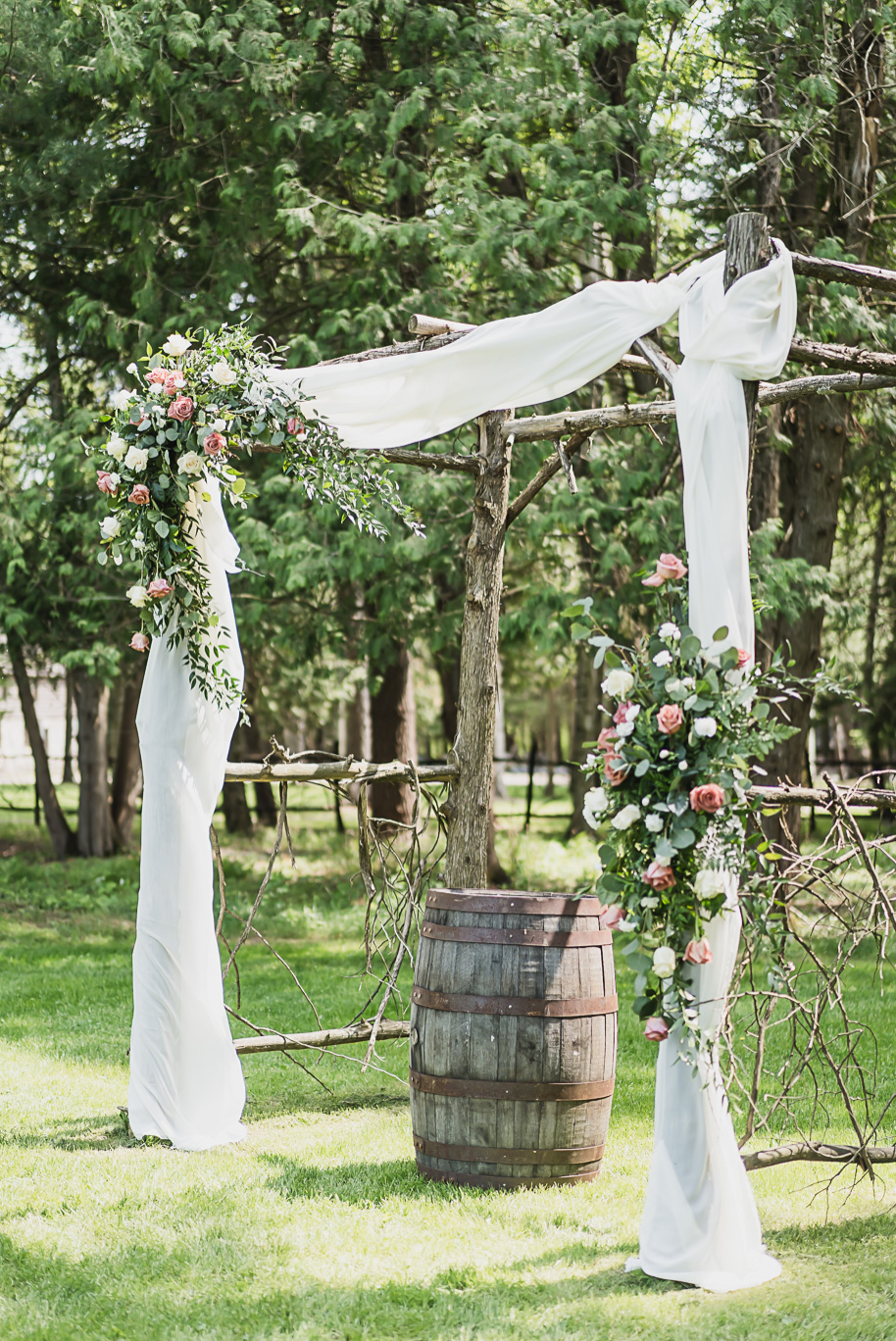Dusty rose and navy wedding at Tobacco Ranch with sunset portraits and emotional ceremony