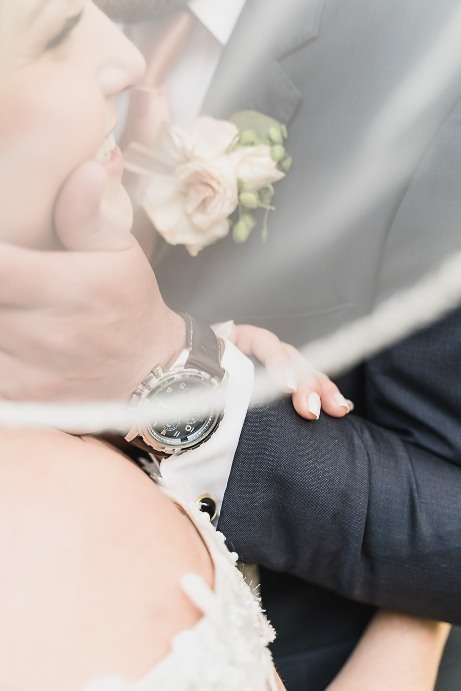 Dusty rose and navy wedding at Tobacco Ranch with sunset portraits and emotional ceremony