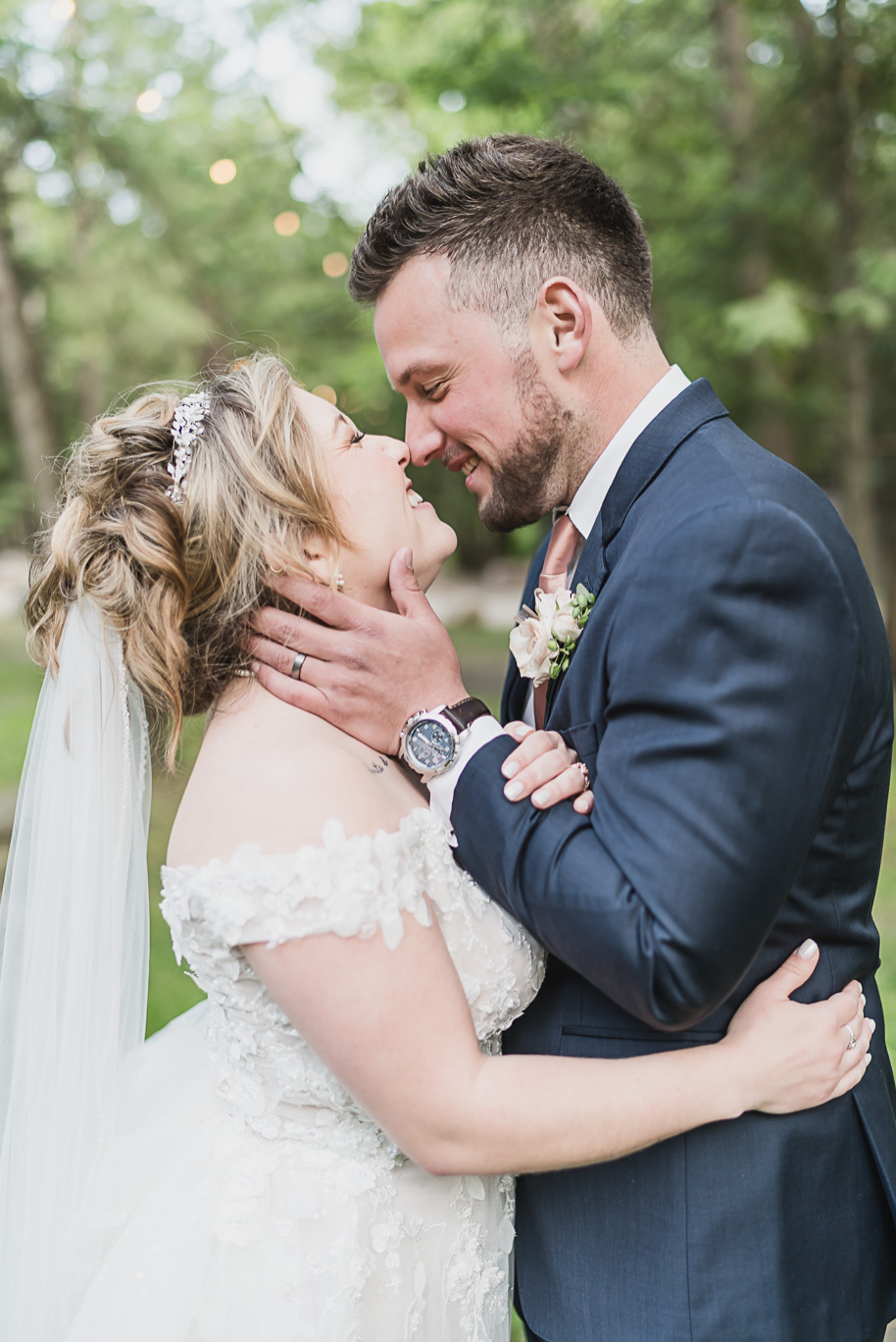 Dusty rose and navy wedding at Tobacco Ranch with sunset portraits and emotional ceremony