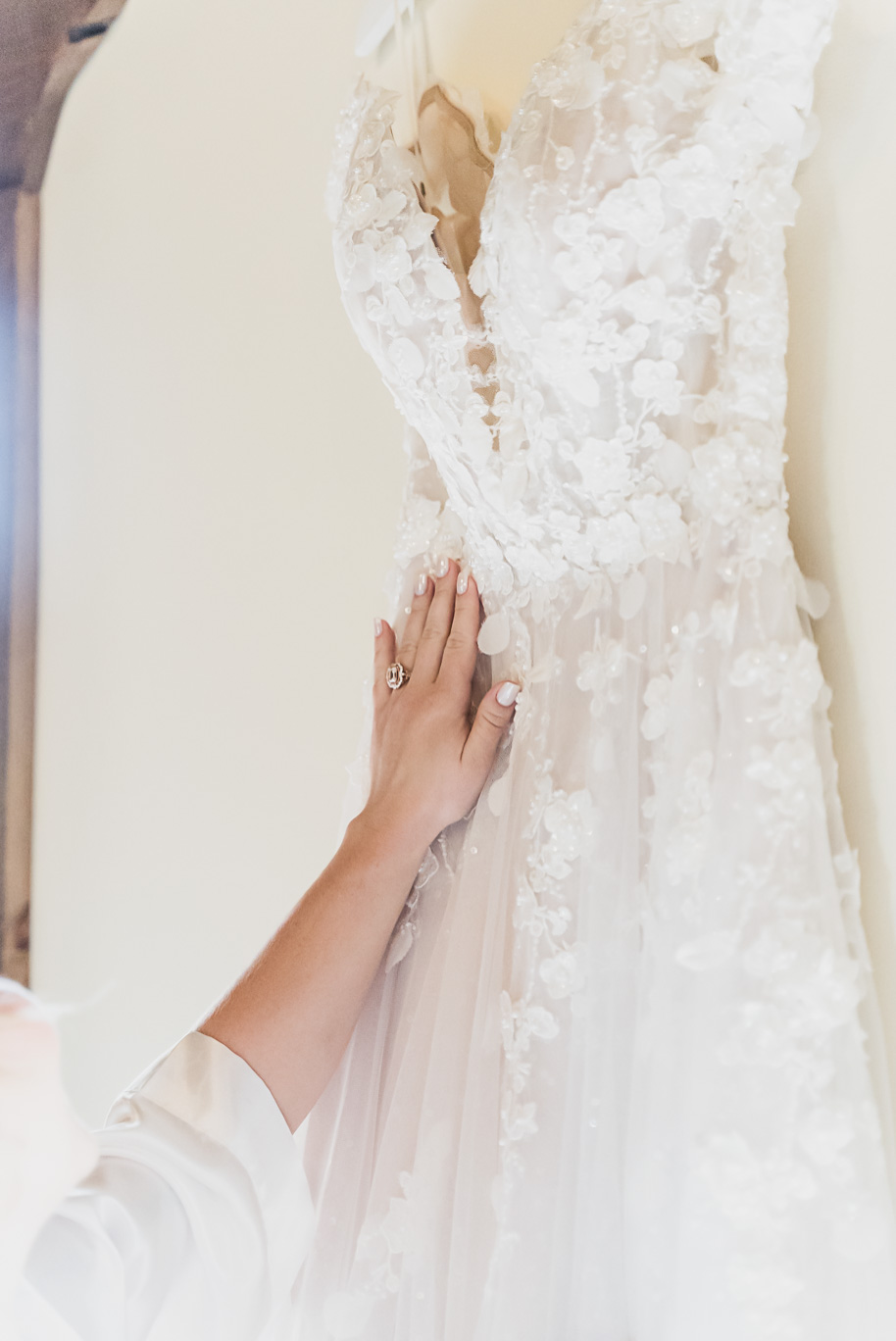 Dusty rose and navy wedding at Tobacco Ranch with sunset portraits and emotional ceremony