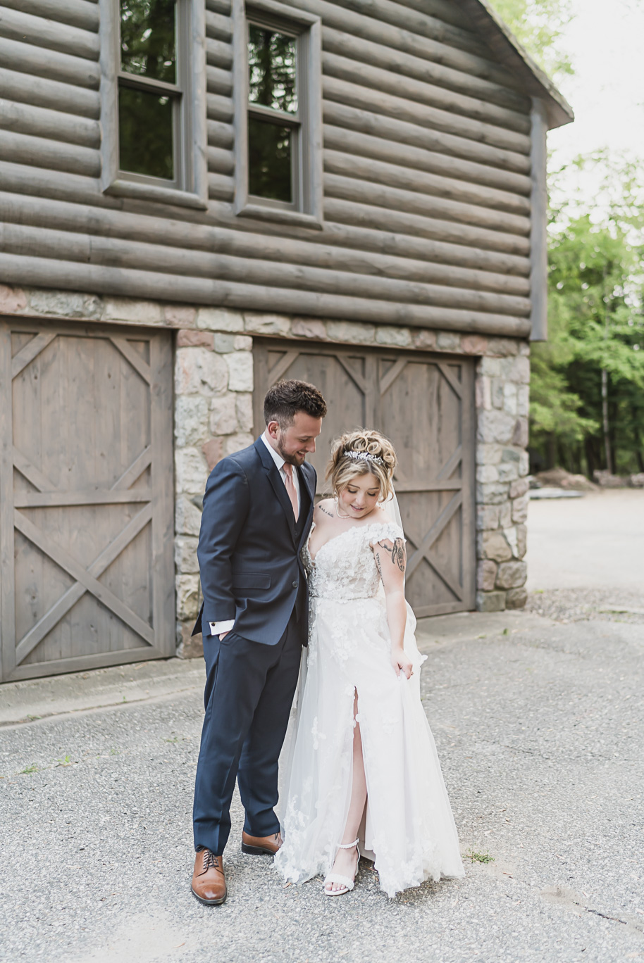 Dusty rose and navy wedding at Tobacco Ranch with sunset portraits and emotional ceremony