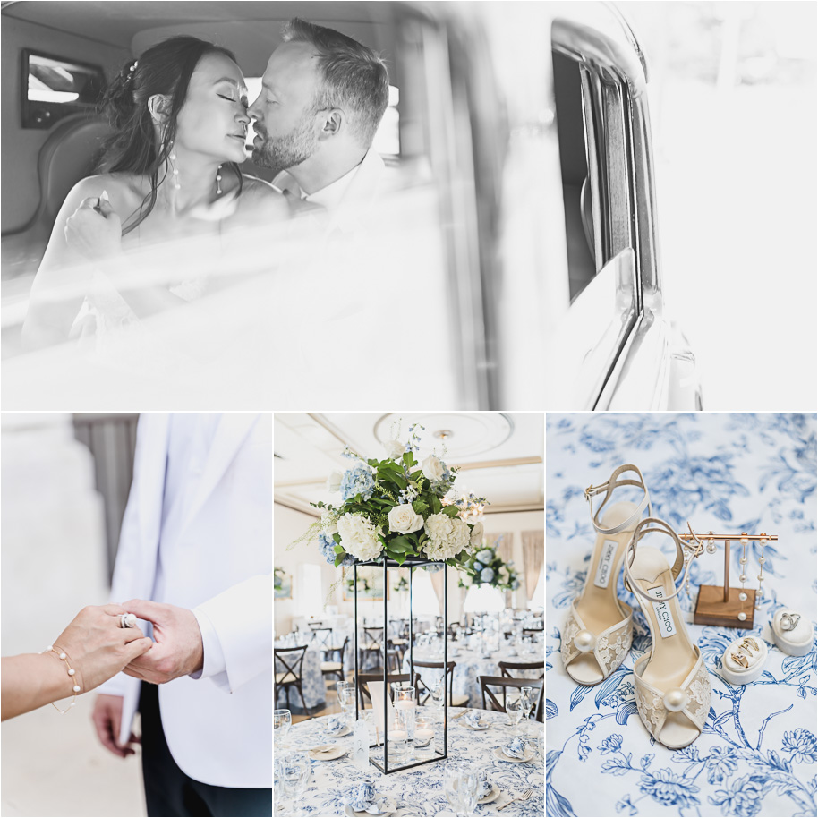 A classic black tie dusty blue and black Detroit Yacht Club wedding steeped in tradition, family heirlooms, hydrangaes, and happy tears by Kari Dawson, top rated Detroit wedding photographer, and her team. 