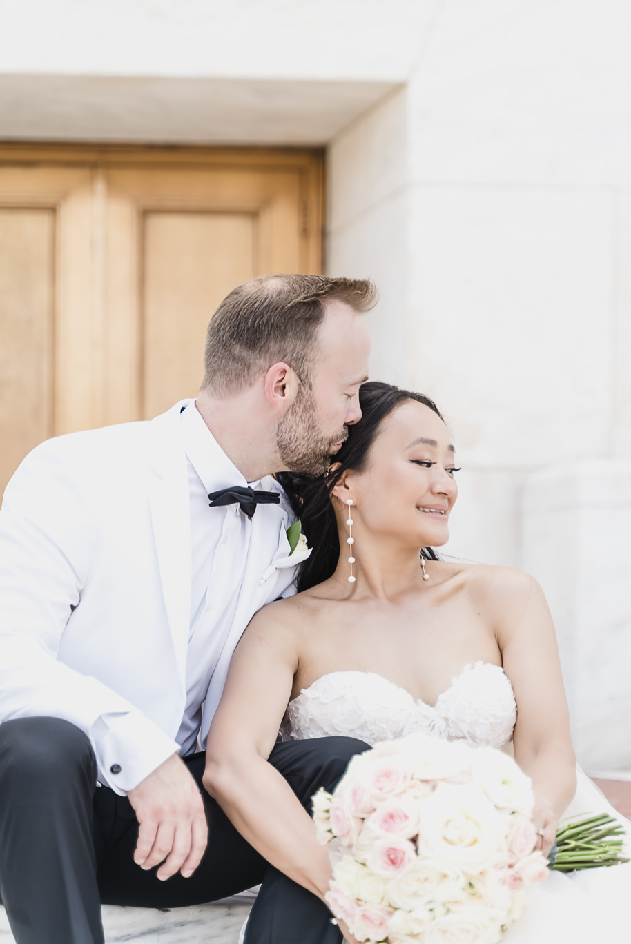 A classic black tie dusty blue and black Detroit Yacht Club wedding steeped in tradition, family heirlooms, hydrangaes, and happy tears by Kari Dawson, top rated Detroit wedding photographer, and her team. 