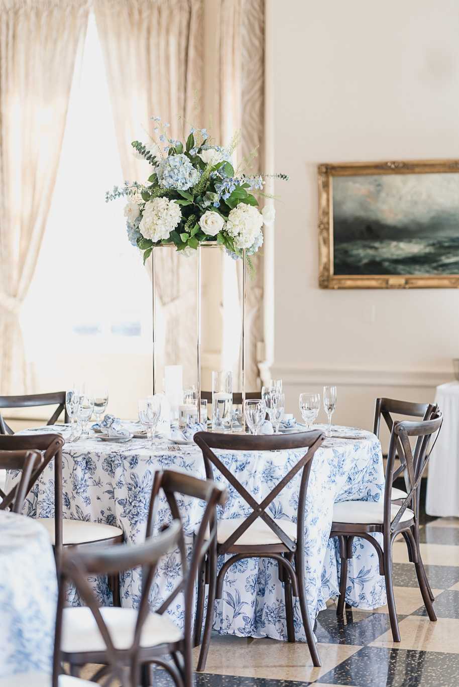 A classic black tie dusty blue and black Detroit Yacht Club wedding steeped in tradition, family heirlooms, hydrangaes, and happy tears by Kari Dawson, top rated Detroit wedding photographer, and her team. 