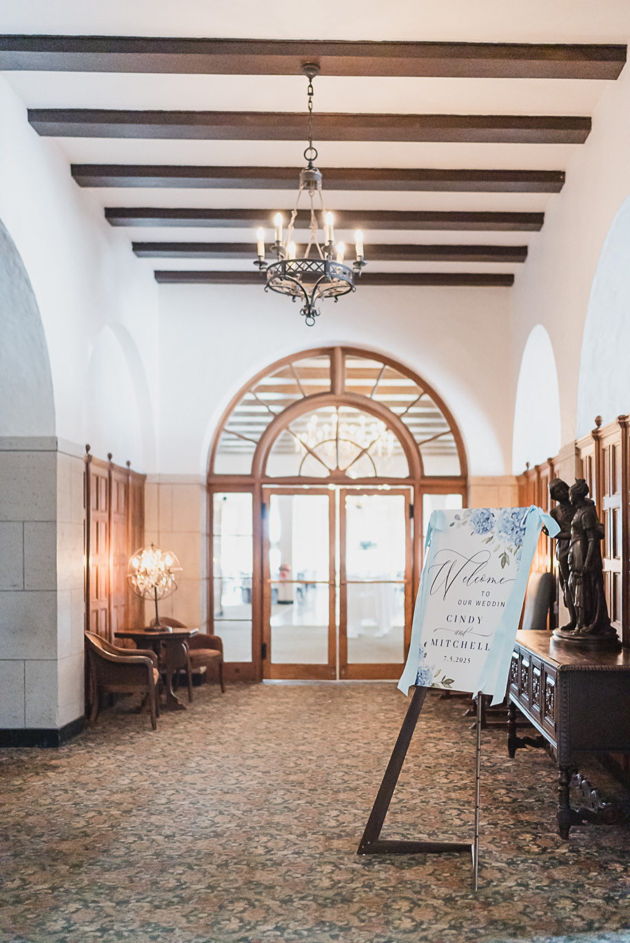 A classic black tie dusty blue and black Detroit Yacht Club wedding steeped in tradition, family heirlooms, hydrangaes, and happy tears by Kari Dawson, top rated Detroit wedding photographer, and her team. 