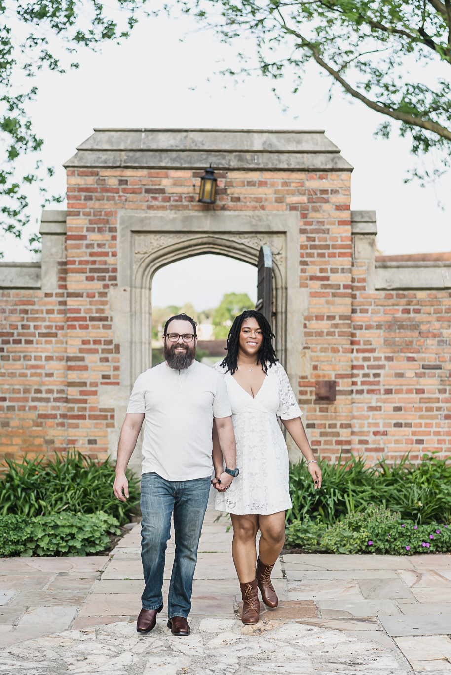 Sunlit Strolls and Timeless Love at Meadow Brook Hall; a romantic Meadow Brook Hall Engagement Session provided by top-rated Rochester wedding photographer, Kari Dawson.
