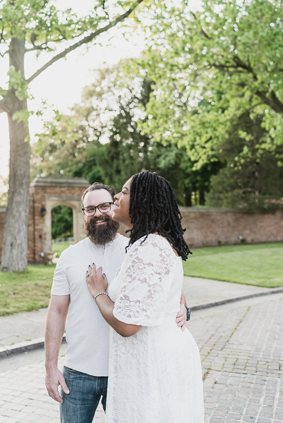 Sunlit Strolls and Timeless Love at Meadow Brook Hall; a romantic Meadow Brook Hall Engagement Session provided by top-rated Rochester wedding photographer, Kari Dawson.