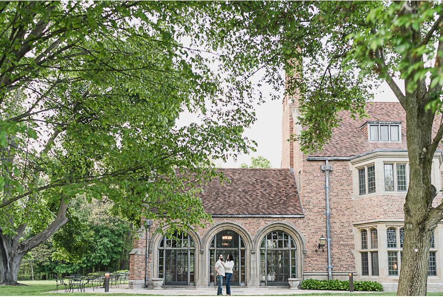 Sunlit Strolls and Timeless Love at Meadow Brook Hall; a romantic Meadow Brook Hall Engagement Session provided by top-rated Rochester wedding photographer, Kari Dawson.