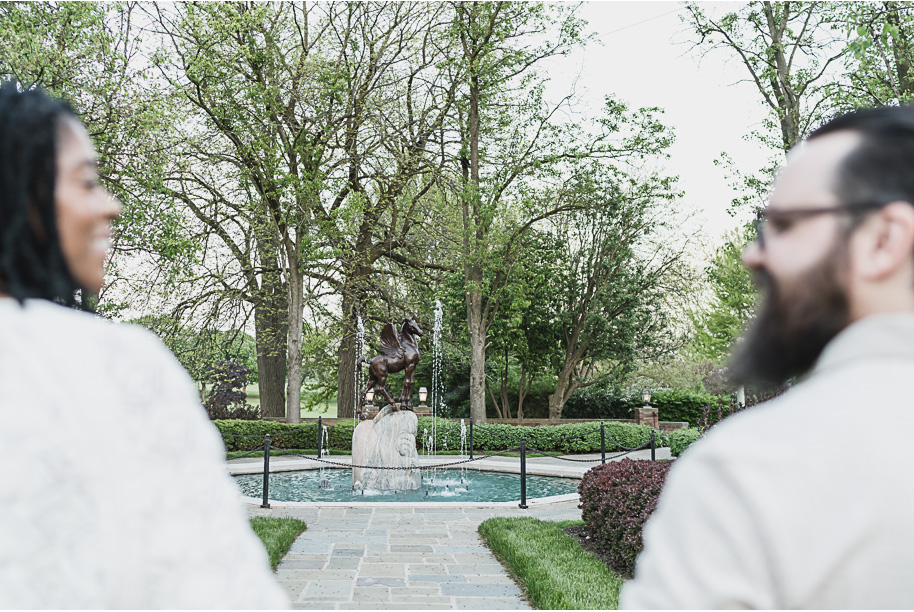 Sunlit Strolls and Timeless Love at Meadow Brook Hall; a romantic Meadow Brook Hall Engagement Session provided by top-rated Rochester wedding photographer, Kari Dawson.