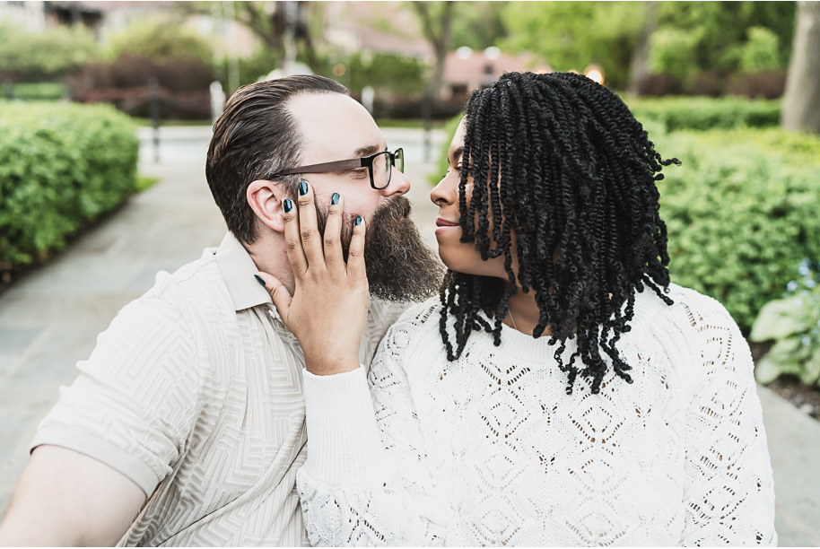 Sunlit Strolls and Timeless Love at Meadow Brook Hall; a romantic Meadow Brook Hall Engagement Session provided by top-rated Rochester wedding photographer, Kari Dawson.