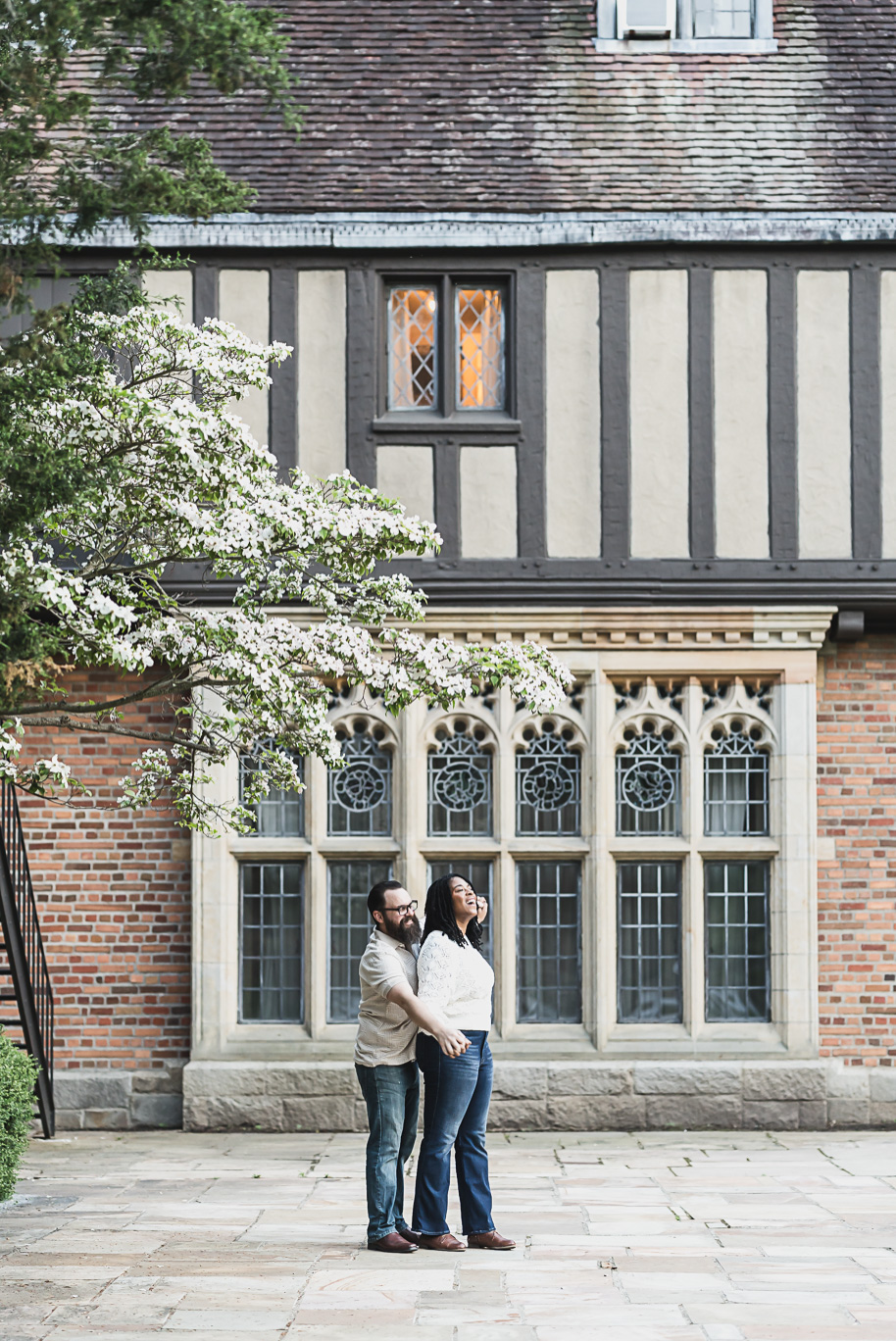 Sunlit Strolls and Timeless Love at Meadow Brook Hall; a romantic Meadow Brook Hall Engagement Session provided by top-rated Rochester wedding photographer, Kari Dawson.