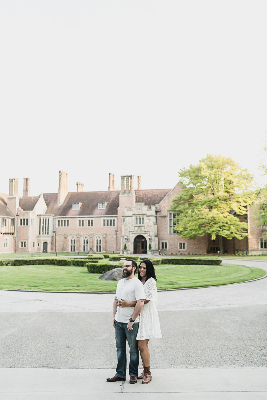 Sunlit Strolls and Timeless Love at Meadow Brook Hall; a romantic Meadow Brook Hall Engagement Session provided by top-rated Rochester wedding photographer, Kari Dawson.
