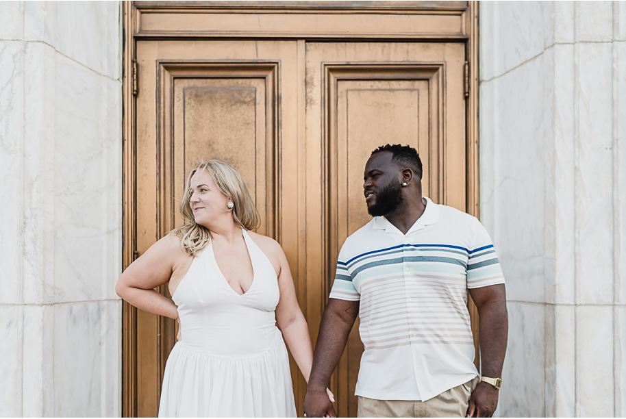 A Michigan Central Engagement full of romance and iconic style provided by Kari Dawson, top-rated Detroit wedding photographer, and her team.  