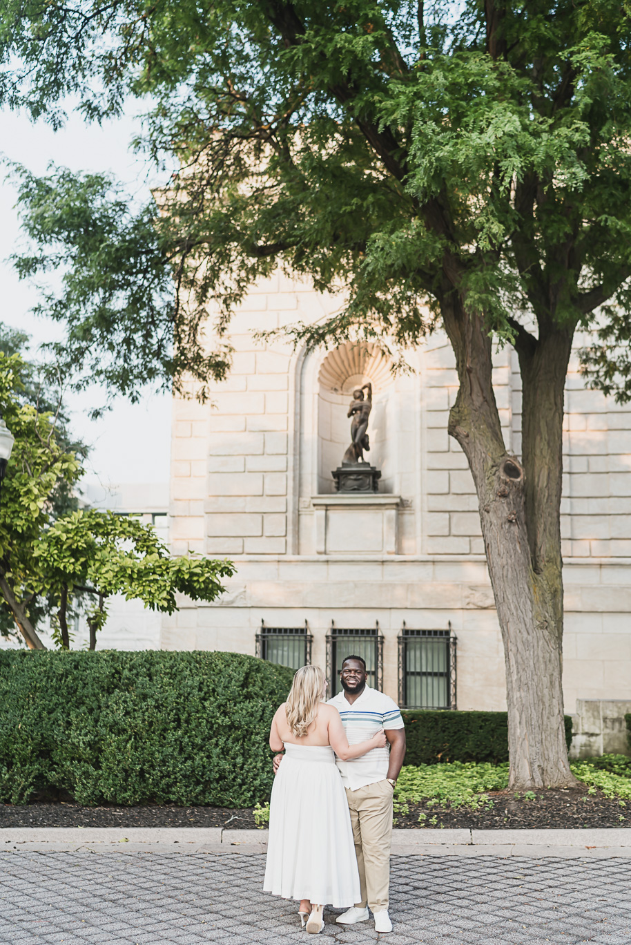 A Michigan Central Engagement full of romance and iconic style provided by Kari Dawson, top-rated Detroit wedding photographer, and her team.  