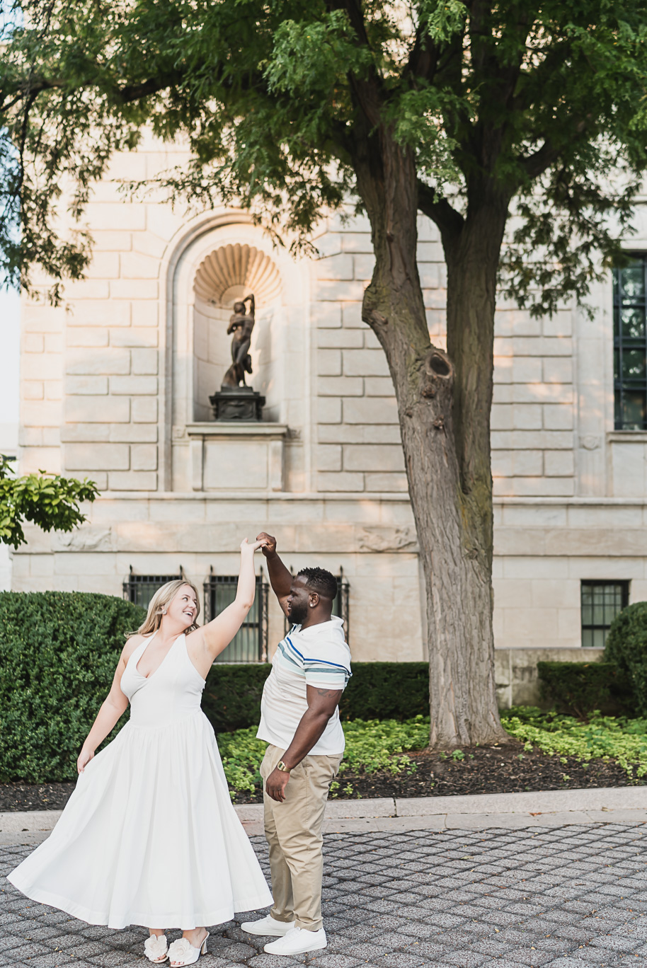 A Michigan Central Engagement full of romance and iconic style provided by Kari Dawson, top-rated Detroit wedding photographer, and her team.  