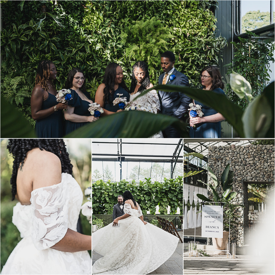 An elegant fall Planterra Conservatory wedding captured by Kari Dawson + Co in Bloomfield Hills, Michigan. This Euro-inspired greenhouse celebration featured lush floral design, golden candlelight, and heartfelt vows beneath the glass canopy. Perfect inspiration for couples dreaming of a romantic Michigan wedding surrounded by nature and timeless architecture.