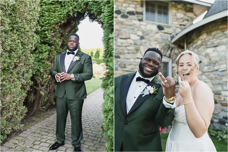 An emerald and gold fall interracial Castle Farms wedding in Charlevoix Northern Michigan by top-rated Northern Michigan wedding photography team Kari Dawson + Co.