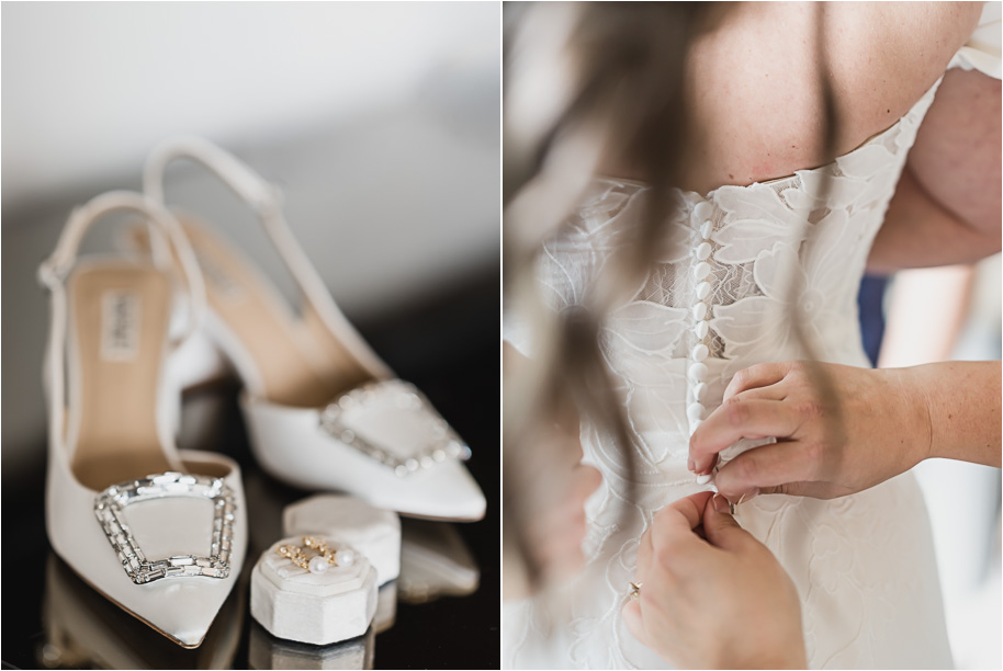 Romantic Royal Park Hotel wedding in Michigan with classic navy and sage details, warm family moments, and timeless photography by Kari Dawson.