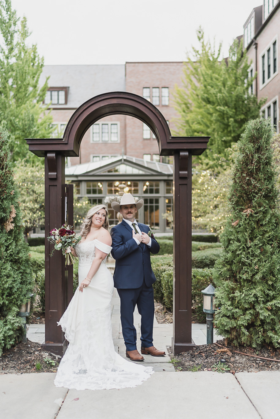 Texas-meets-Michigan fall wedding at the Royal Park Hotel with olive, navy, and gold design elements documented by Kari Dawson + Co.