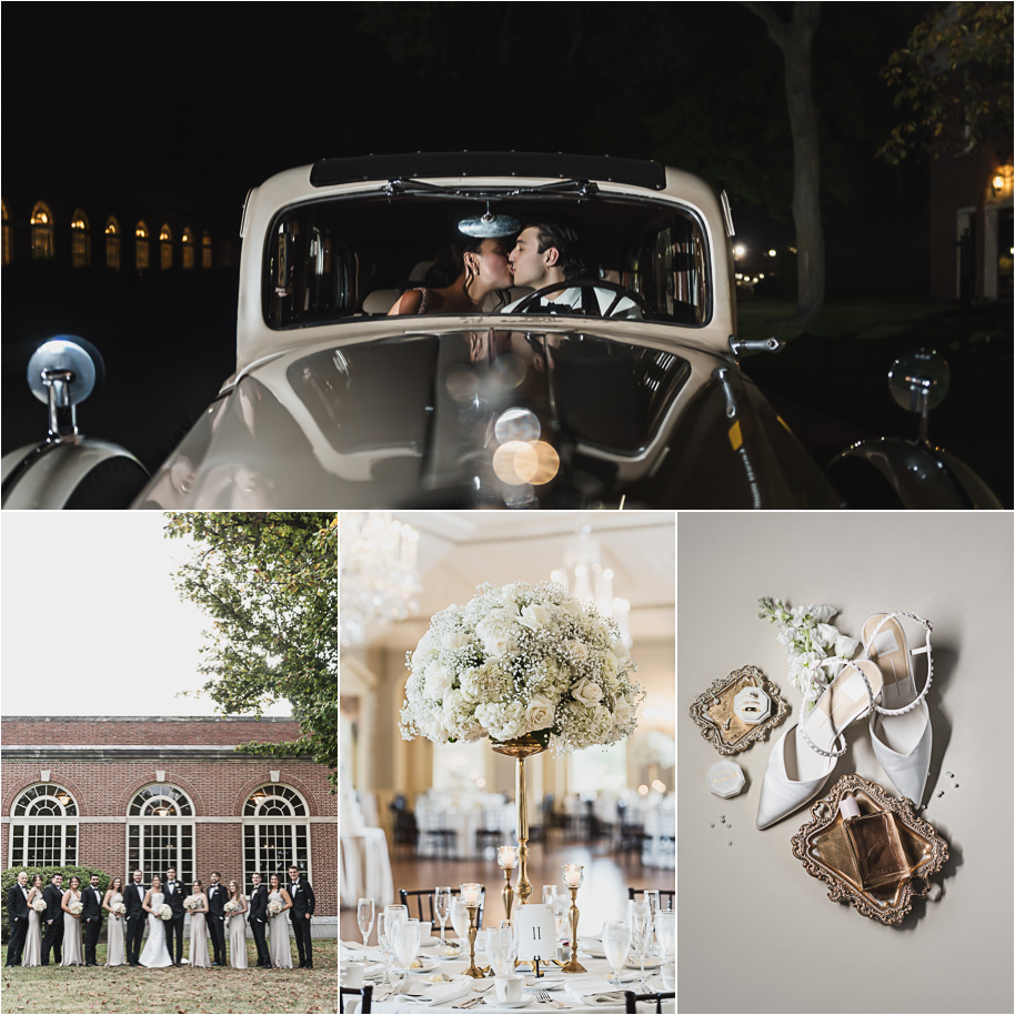A romantic black and champagne black tie fall Macedonian Lovett Hall wedding documented by Kari Dawson and Co 