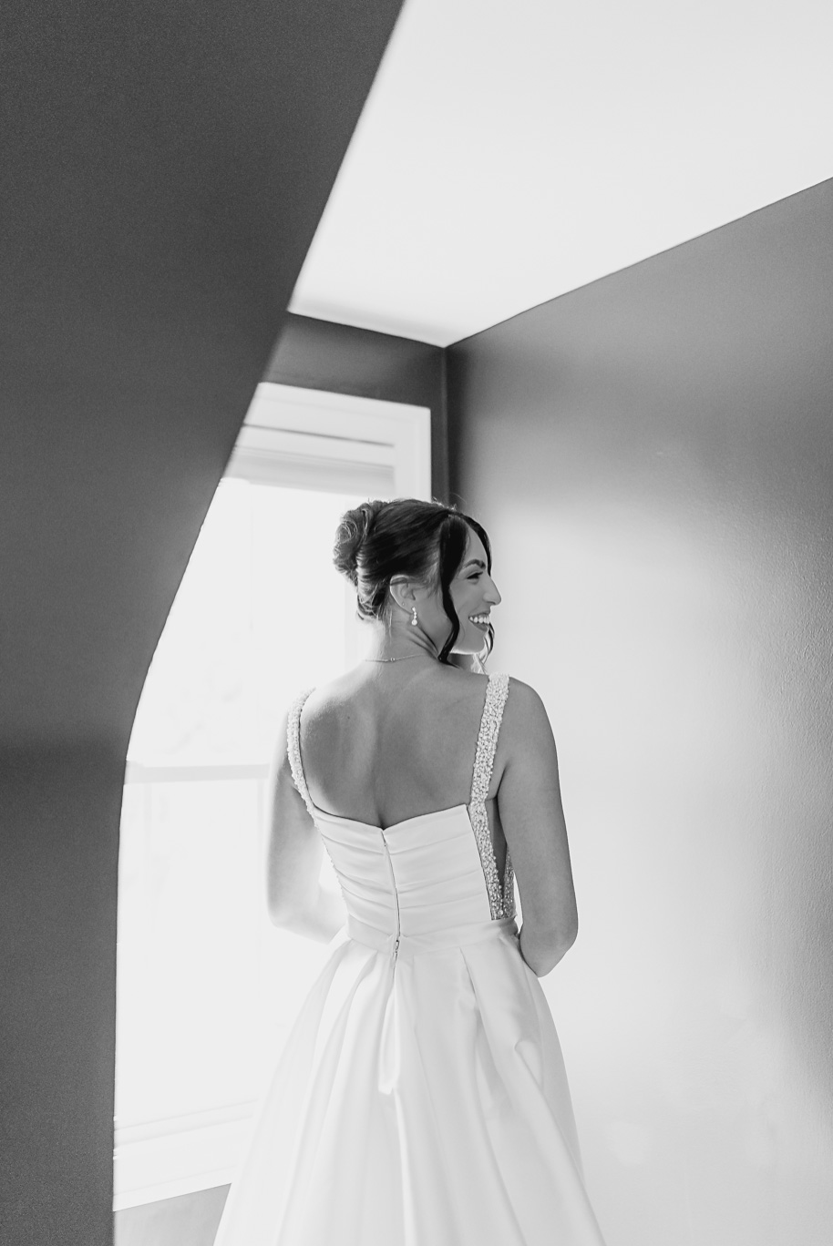 A romantic black and champagne black tie fall Macedonian Lovett Hall wedding documented by Kari Dawson and Co 