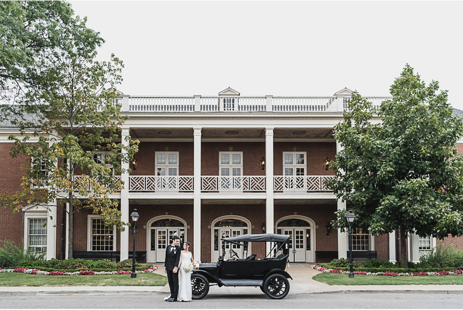 A romantic black and champagne black tie fall Macedonian Lovett Hall wedding documented by Kari Dawson and Co 