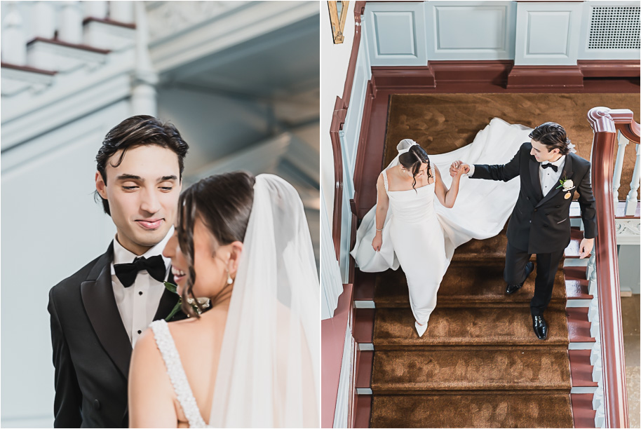 A romantic black and champagne black tie fall Macedonian Lovett Hall wedding documented by Kari Dawson and Co 