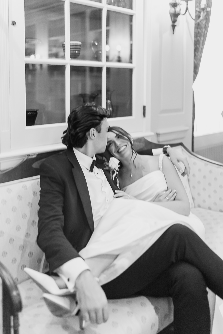 A romantic black and champagne black tie fall Macedonian Lovett Hall wedding documented by Kari Dawson and Co 