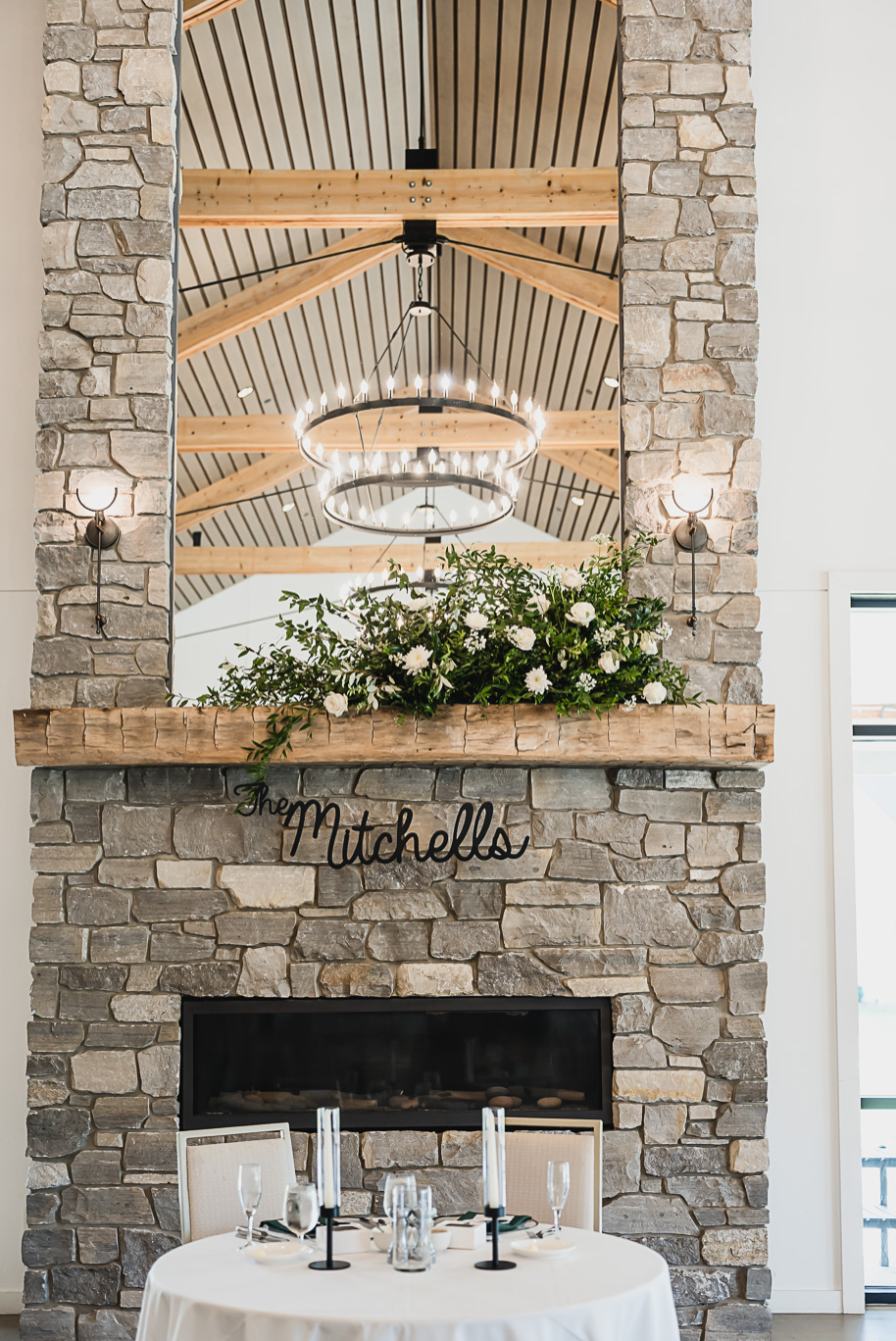 A warm fall Bay Pointe Woods wedding in Northern Michigan with sage and white details, emotional family legacy, and timeless design. Captured by Kari Dawson + Co.